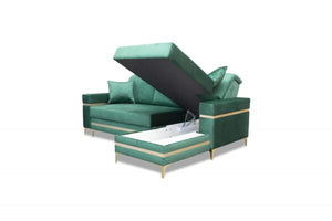 Florence Corner Sofa Bed - Available in Blue, Green & Black