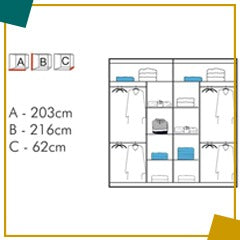 Diamond Wardrobe Various Sizes - Available in White, Black or Grey