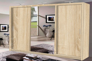 Miami Wardrobe 250cm - Available in Grey, Oak, Walnut, Wenge, White or Black