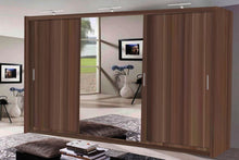 Load image into Gallery viewer, Miami Wardrobe 250cm - Available in Grey, Oak, Walnut, Wenge, White or Black
