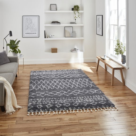 Aspen Rugs Shapes - Grey/Ivory or Ivory/Grey