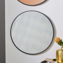 Load image into Gallery viewer, Matt Black Wood Round Mirror - Available in Copper Glass &amp; Foxed Glass
