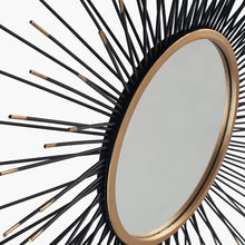 Load image into Gallery viewer, Metal Starburst Round Wall Mirror - Available in Gold or Black &amp; Gold
