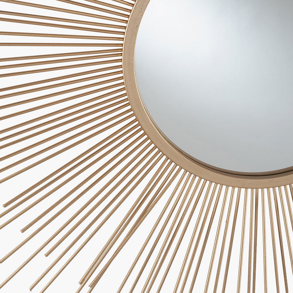 Metal Starburst Round Wall Mirror - Available in Gold or Black & Gold