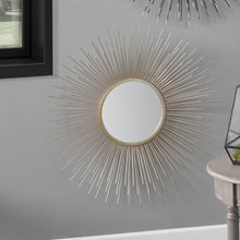 Load image into Gallery viewer, Metal Starburst Round Wall Mirror - Available in Gold or Black &amp; Gold
