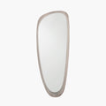 Grey Oak Wood Veneer Teardrop Wall Mirror
