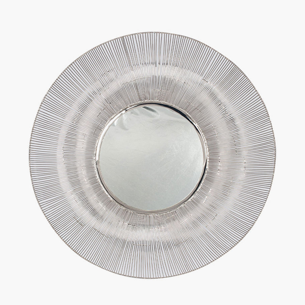 Metal Wire Round Wall Mirror - Available in Silver or Gold