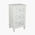 Puglia Dove Grey Mirrored Pine Wood 3 Drawer Unit