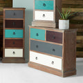 Loft Pine Wood Multicoloured 4 Drawer Unit
