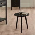 Chelmsford Vendee Grey Pine & satin Black Wood Round Side Table K/D
