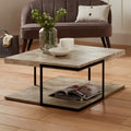 Jersey Concrete Effect MDF & Black Iron Coffee Table