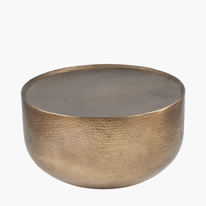 Sangli Hammered Round Table Small - Available in Polished Aliminium or Antique Brass