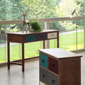 Loft Pine Wood Multicoloured 3 Drawer Desk K/D