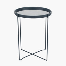 Load image into Gallery viewer, Voss Matt Black Wood Veneer Side Table w/Foxed Glass
