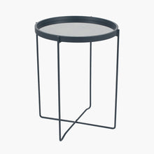 Load image into Gallery viewer, Voss Matt Black Wood Veneer Side Table w/Foxed Glass
