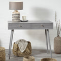 Chaya Dark Grey Pine Wood 2 Drawer Console Table K/D