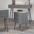 Chaya Dark Grey Pine Wood 3 Drawer Bedside Table K/D