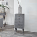 Chaya Dark Grey Pine Wood 5 Drawer Tall Boy K/D
