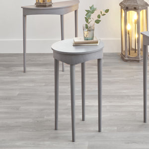 Naha Dark Grey Pine Wood Round Occasional Table K/D - Available in Grey and White
