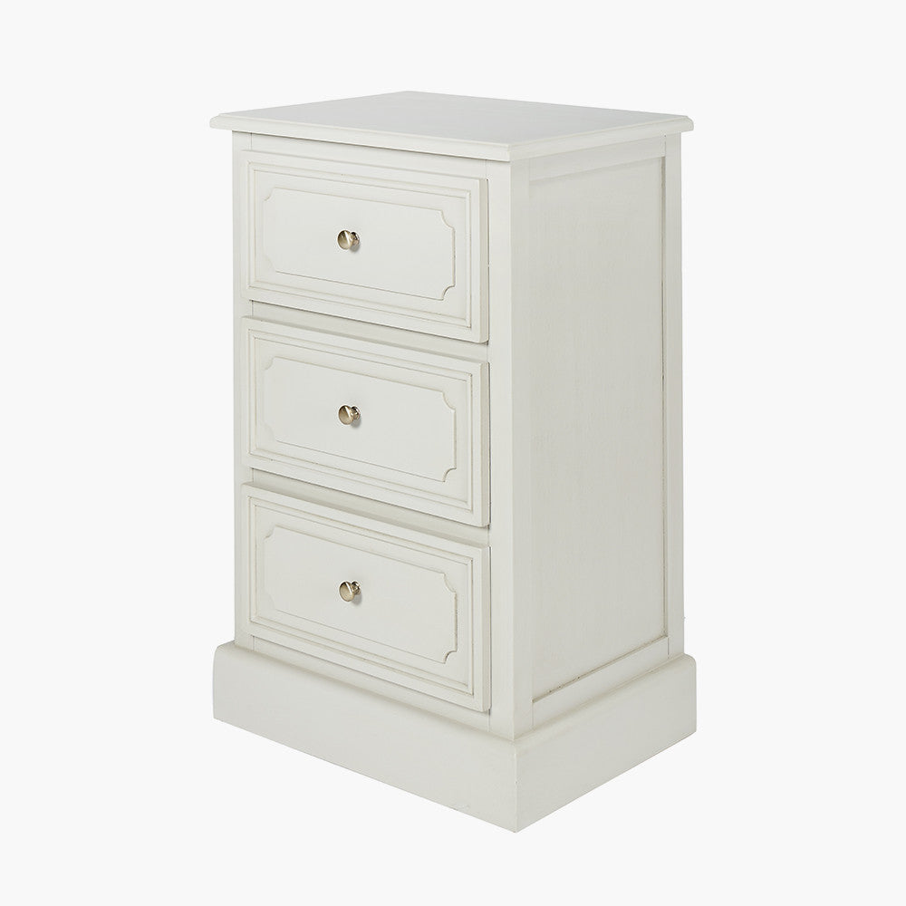Ascot Pine Wood Grey 3 Drawer Bedside