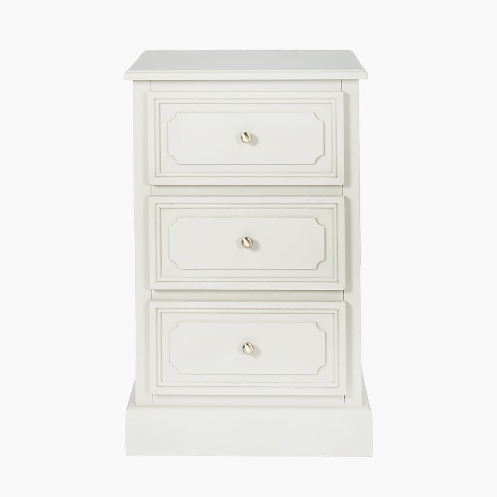 Ascot Pine Wood Grey 3 Drawer Bedside