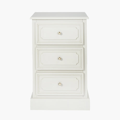 Ascot Pine Wood Grey 3 Drawer Bedside