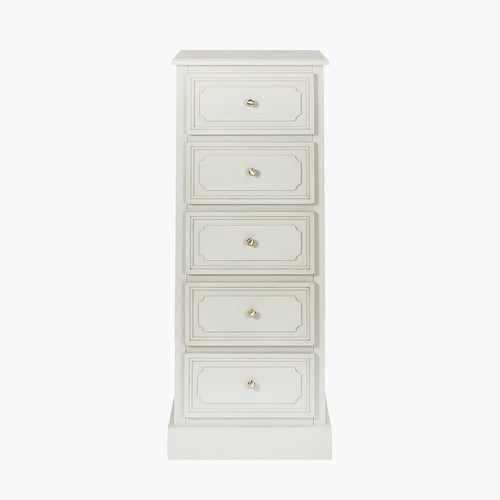 Ascot Pine Wood Grey 5 Drawer Tall Boy
