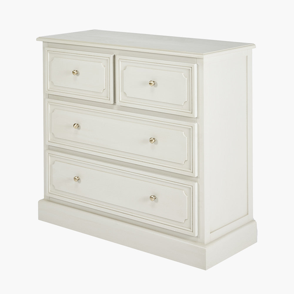Ascot Pine Wood Grey 4 Drawer Unit