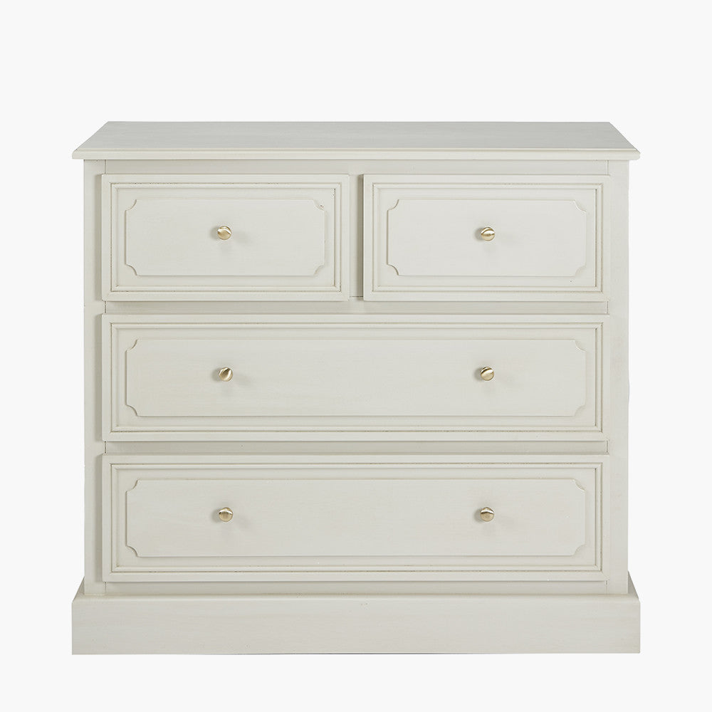 Ascot Pine Wood Grey 4 Drawer Unit