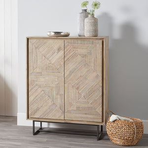 Marca Acacia Wood 2 Door Bar Cabinet