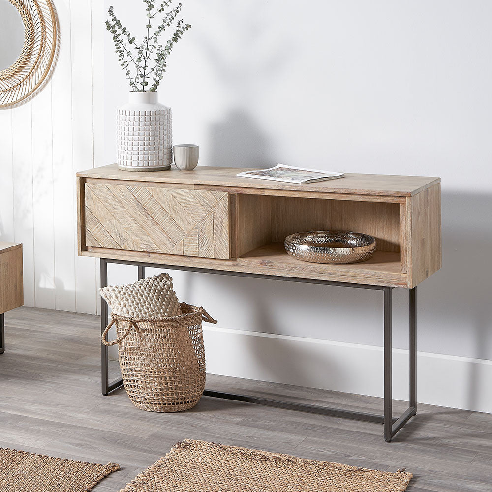 Marca Acacia Wood 1 Drawer Console Table