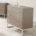 Ambroso Grey Wash Mango Wood and Metal 3 Drawer Unit - Silver