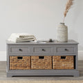 Devonshire Grey Wood 3 Drawer 3 Basket Unit