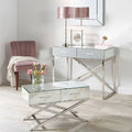 Rocco Silver Mirrored Glass and Metal Desk