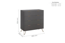 Load image into Gallery viewer, Arlo 4 Drawer Chest - Charcoal
