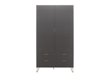 Load image into Gallery viewer, Arlo 2 Door 2 Drawer Wardrobe - Charcoal
