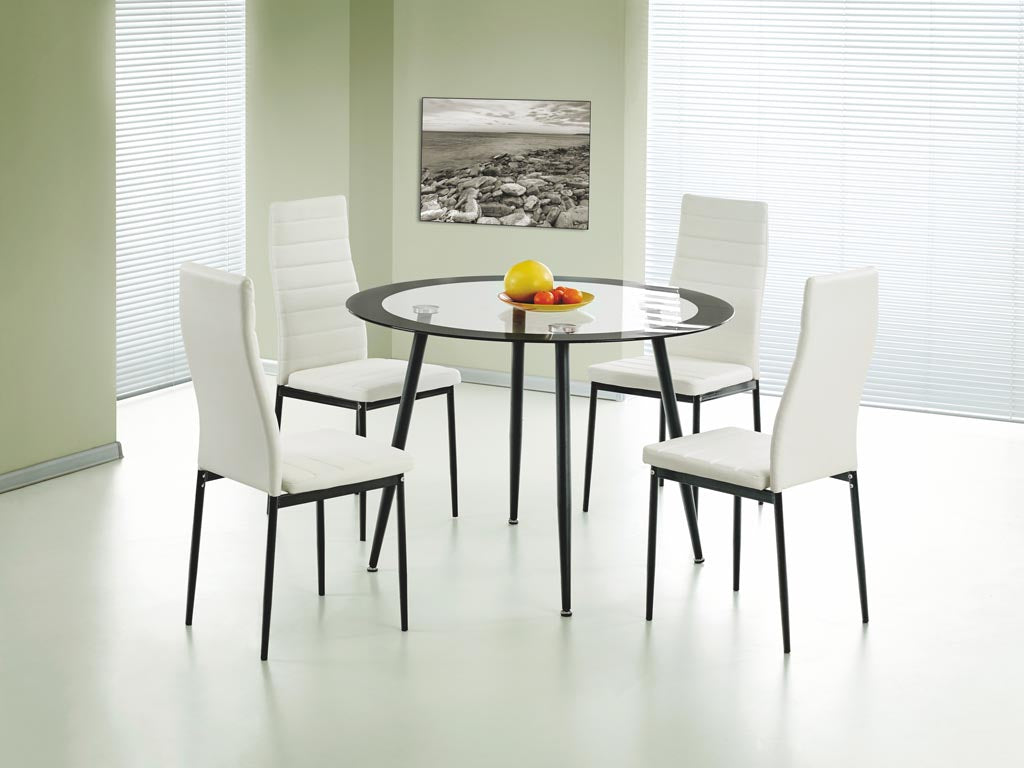 Sophie Dining Table/Set Clear Glass & Black