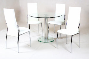 Zoe Glass Dining Table Clear/Black