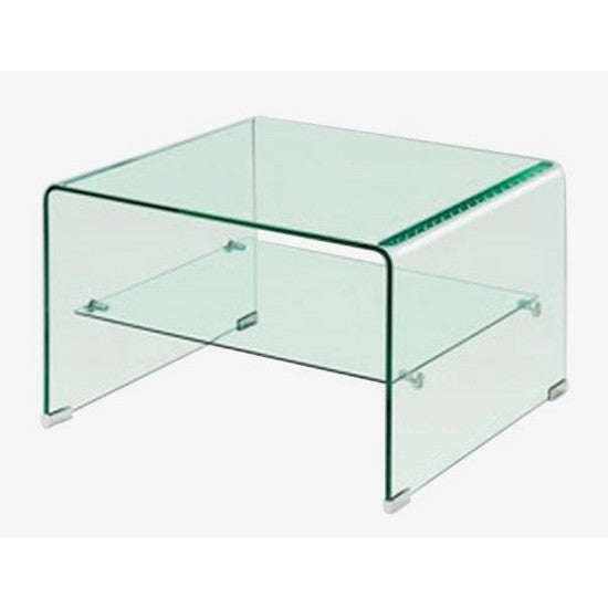 Milford Clear Lamp Table with Shelf