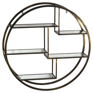 Large Circular Hanging Multi Shelf - Antique Brass, Farrah Collection & Silver - Options Available