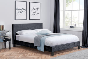 Frankfurt Standard Bed - Available In Grey, Crushed Black and Crushed Silver