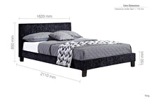 Load image into Gallery viewer, Frankfurt Standard Bed - Available In Grey, Crushed Black and Crushed Silver
