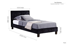 Load image into Gallery viewer, Frankfurt Standard Bed - Available In Grey, Crushed Black and Crushed Silver
