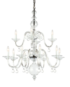 Haddix Clear Glass Chrome Chandelier Small/Large