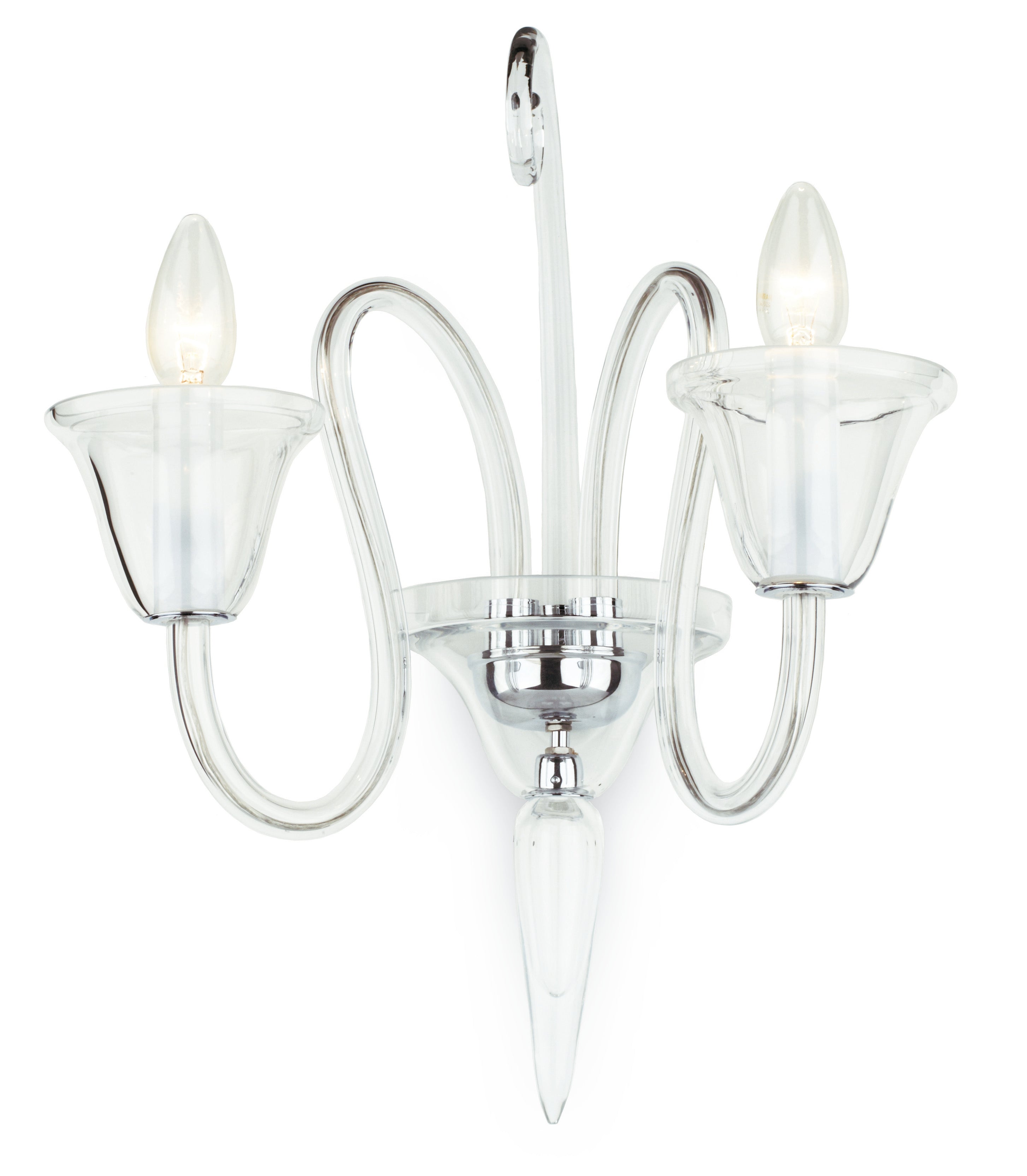 Imandra Curved Clear Glass Wall Light
