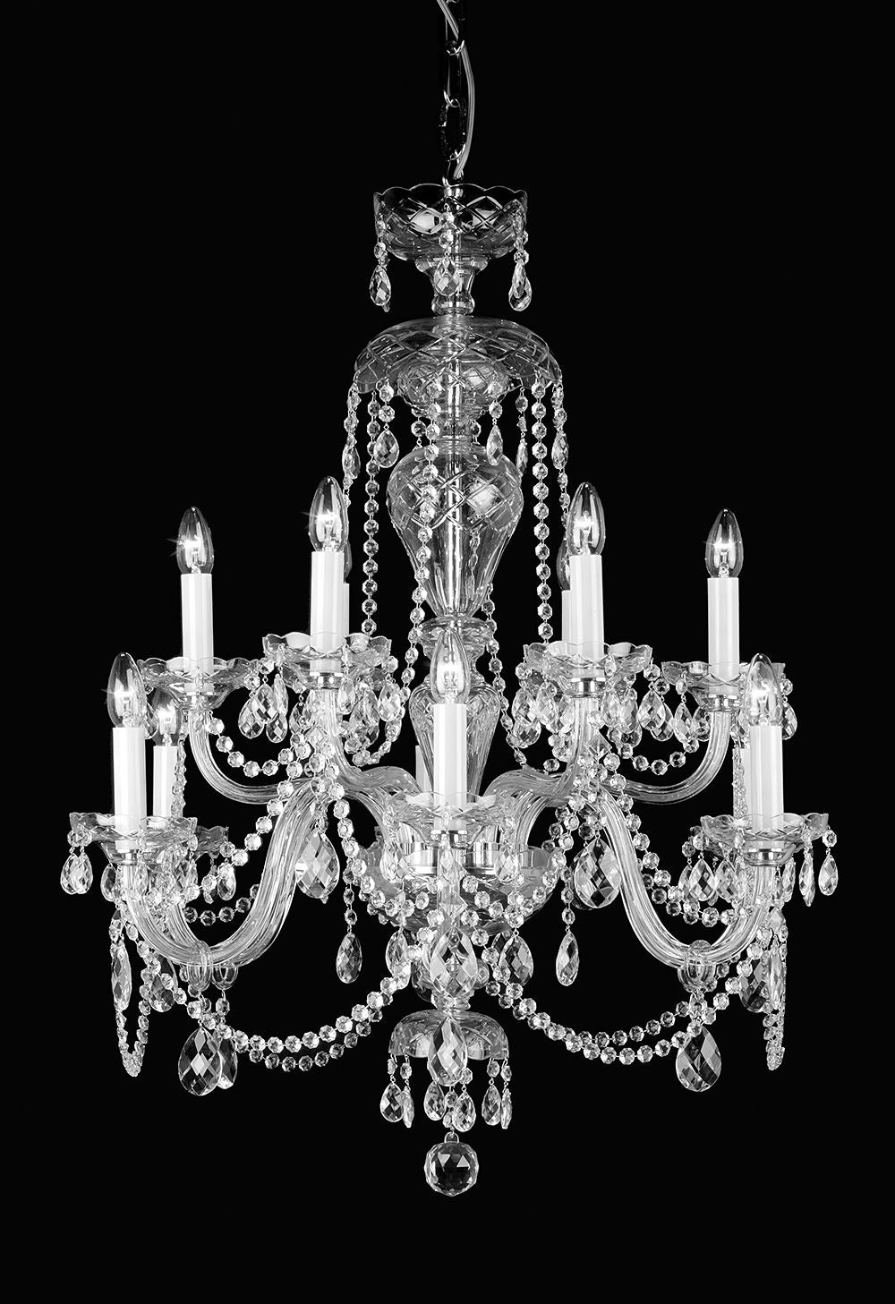 Fewa Crystal Chandelier Nickel/Gold Small/Medium/Large