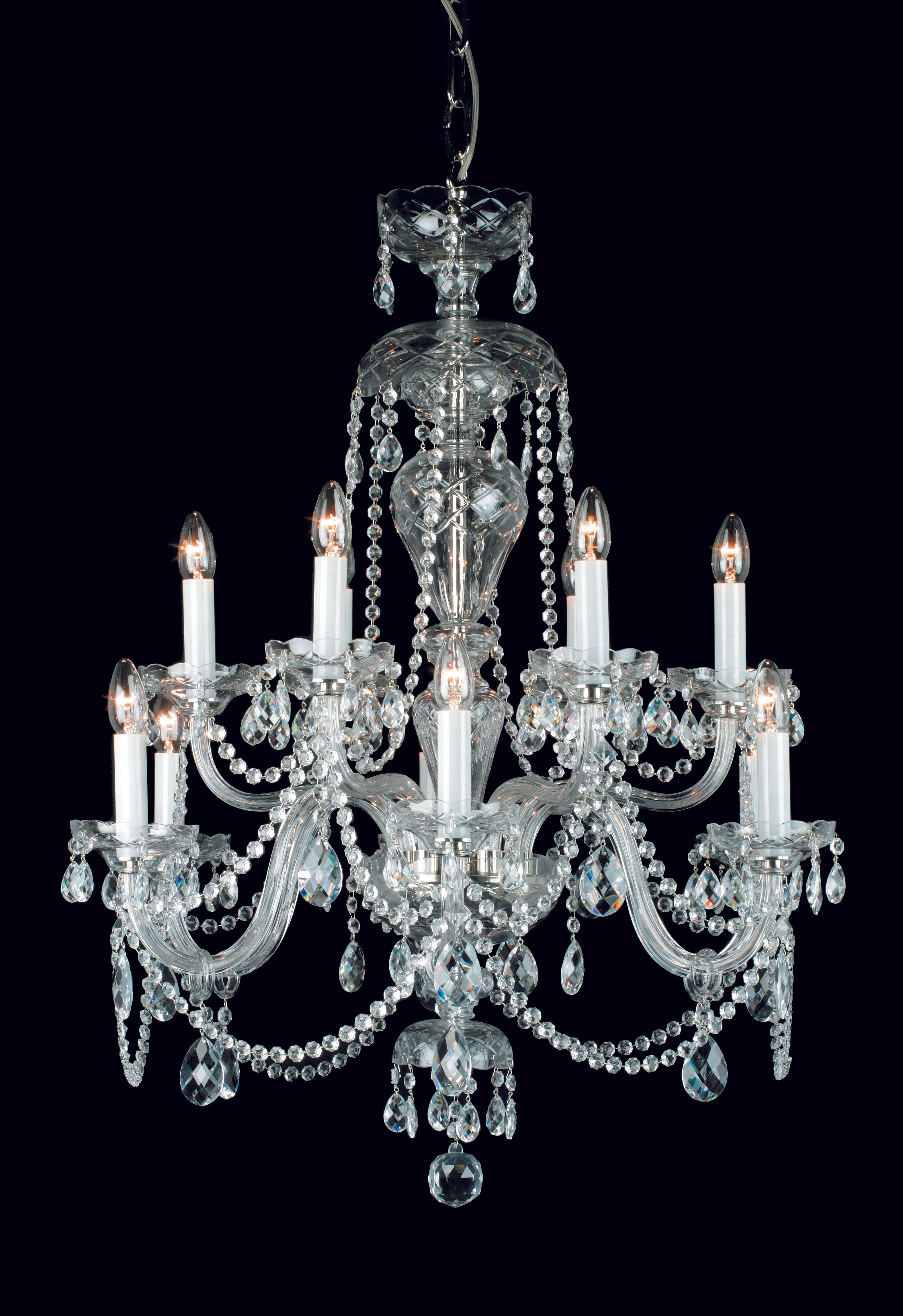 Fewa Crystal Chandelier Nickel/Gold Small/Medium/Large