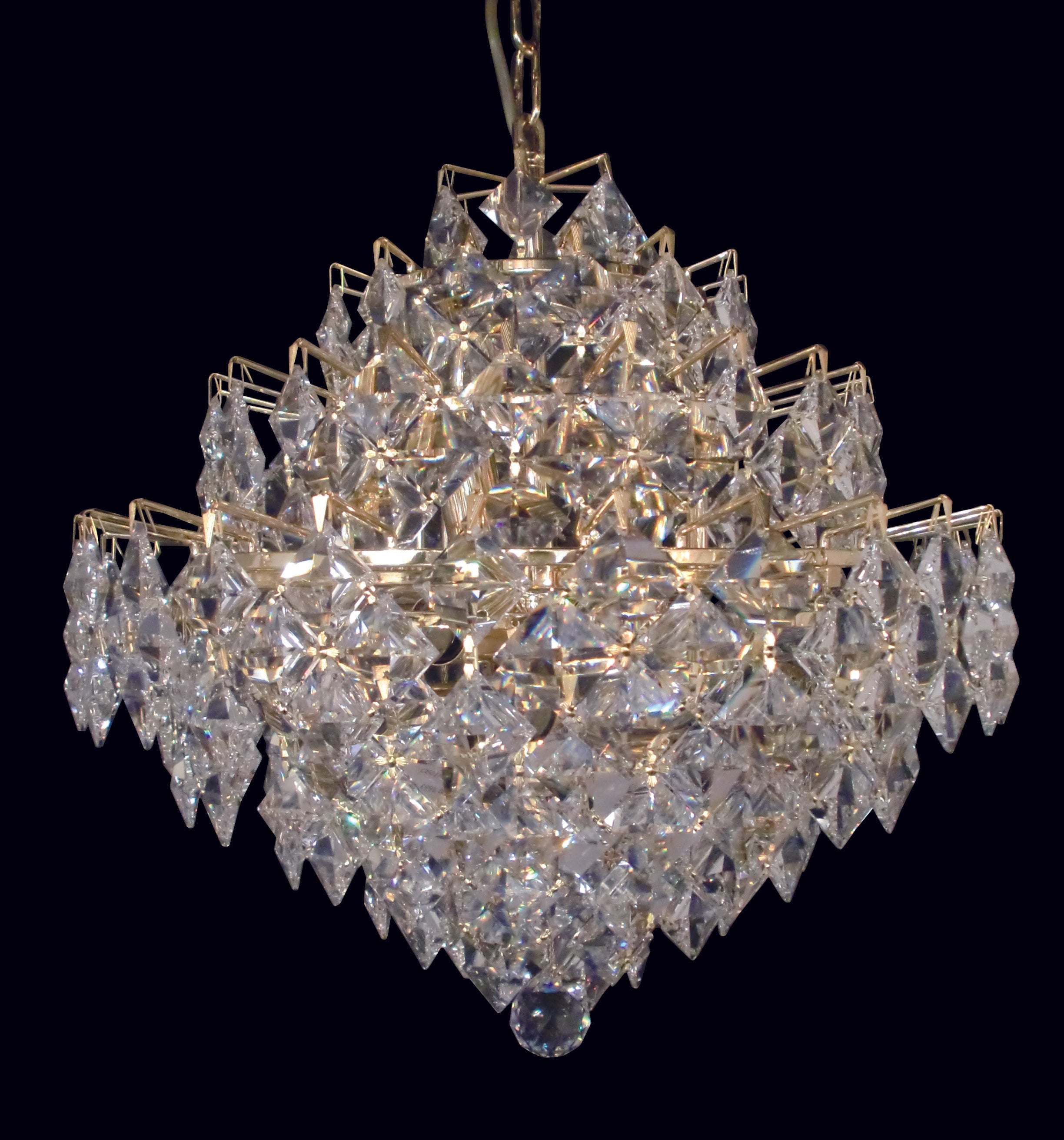 Eugene Crystal Chandelier Medium/Large Chrome/Gold