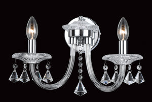 Dale 2 Light Crystal & Chrome Wall Light