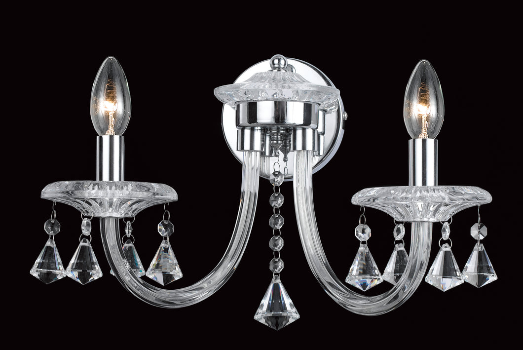 Dale 2 Light Crystal & Chrome Wall Light